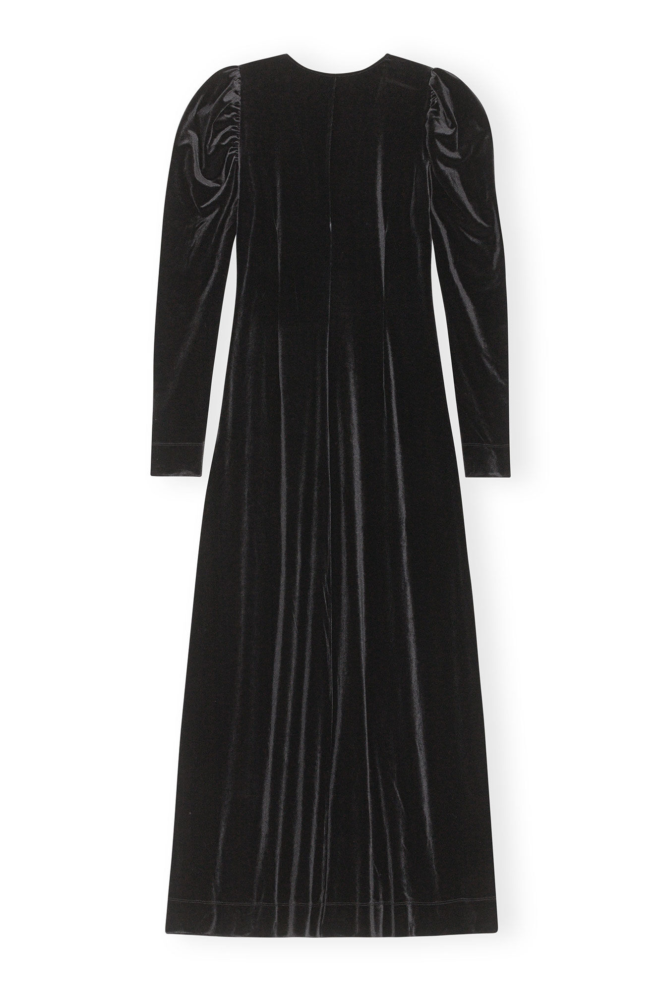 long sleeve black velvet dress